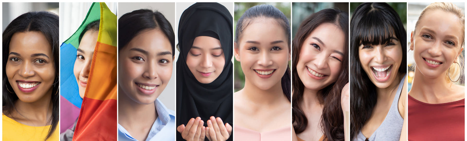 Mosaic featuring women of diverse backgrounds and ethnicities, celebrating inclusion and empowerment.