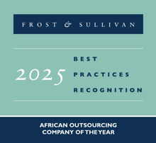 African outsourcing company of the year award badge from Frost & Sullivan 