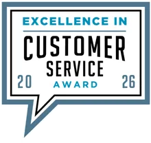 2026 Excellence in Customer Service award badge 
