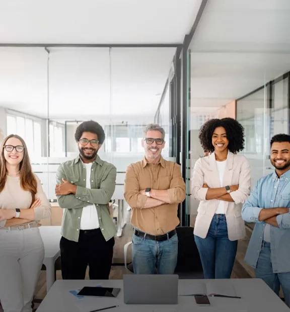 Diverse team members in a company