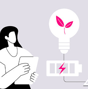 Animated characters managing sustainable energy resources