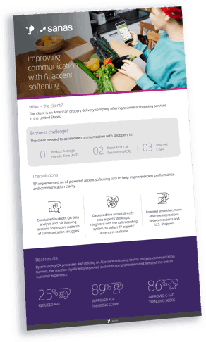 One pager client snapshot showing a woman opening a box full of vegetables while browsing her smartphone