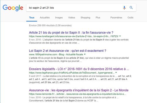 loi sapin II Google search