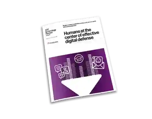 A report cover titled "humans at the center of effective digital defense".