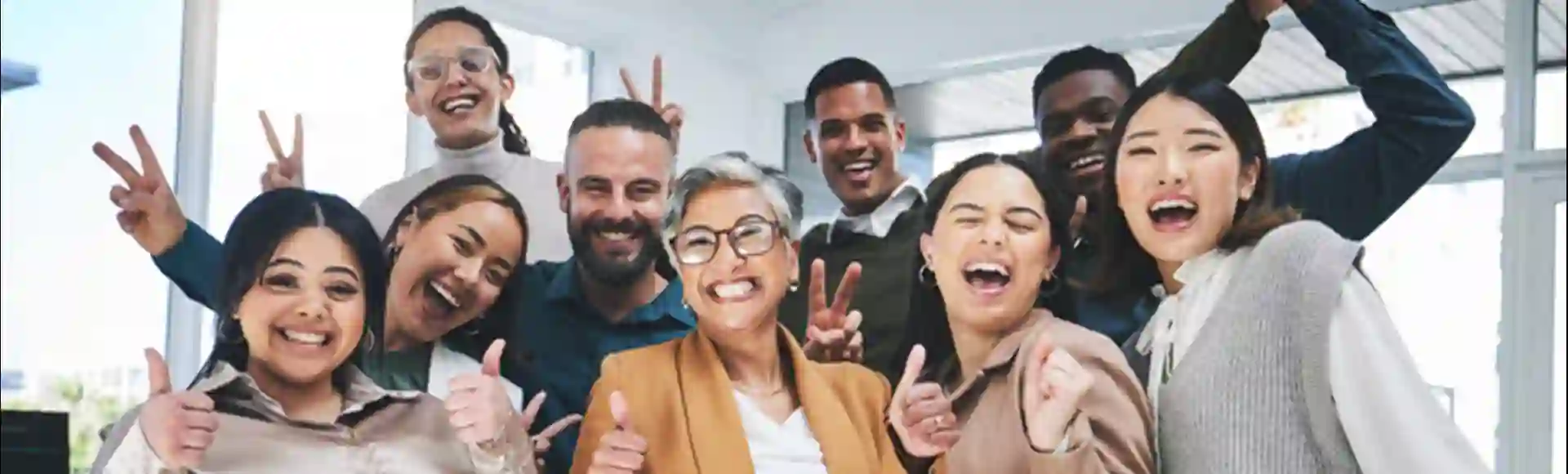 Group of colleagues celebrating achievements in the workplace