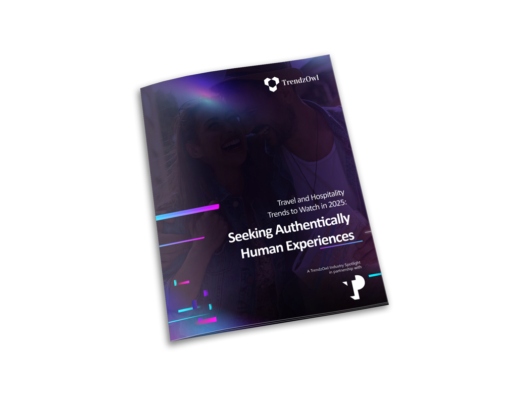 Smiling woman taking a photo at a waterfall during her vacation, illustrating evolving travel behaviors shaping 2025 industry trends. Smiling woman taking a photo at a waterfall during her vacation, illustrating evolving travel behaviors shaping 2025 industry trends.