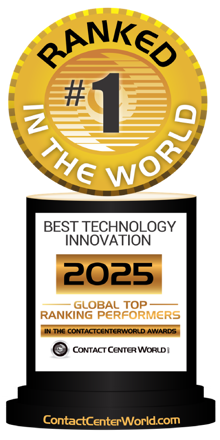 Contact Center World Best Technology Innovation award badge 