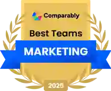 Comparably Best Marketing team awards badge 2025 