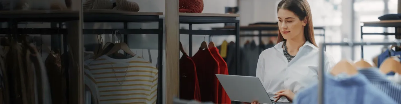 Woman working at a retail store.