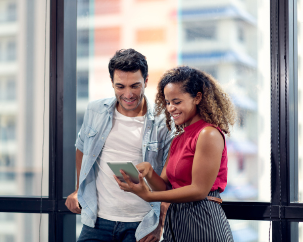 coworkers analysing results coworkers analysing results
