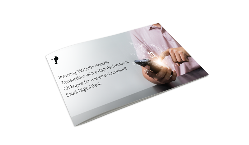 Powering monthly transactions with a high performance CX engine white paper mockup.