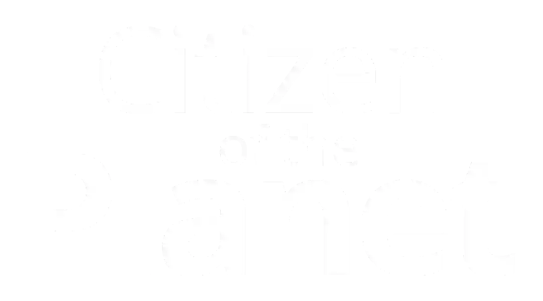 Citizen of the planet whiteout logo