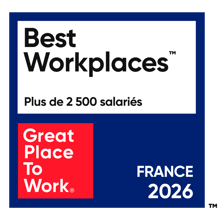 Best Workplaces France 2026 award badge. 