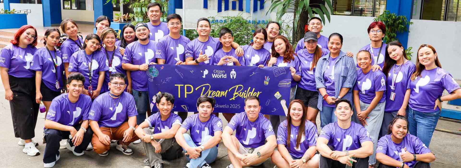 An opportunity to pay it forward. TP Dreambuilder volunteers led by TP in the Philippines Vice President of Operations Marick Miraflor (11th from left, top row) at Bambang Elementary School, Pasig City, Metro Manila