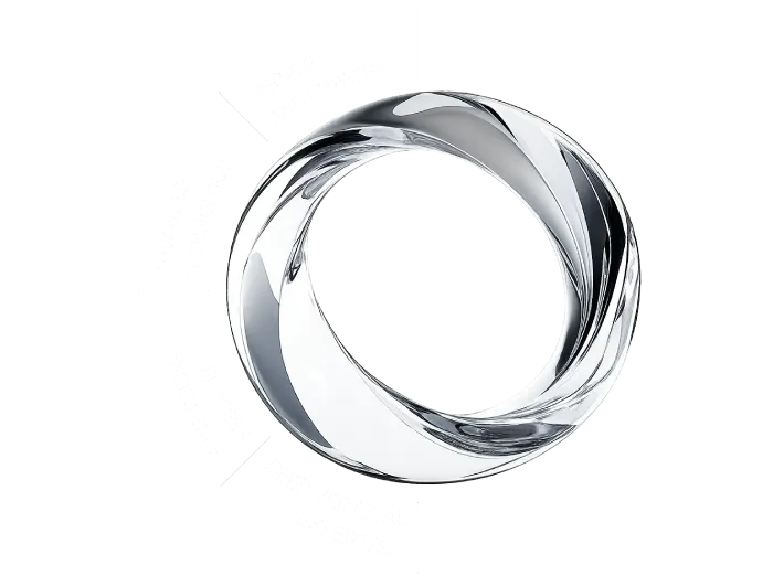 Orchestrated intelligence silver ring.