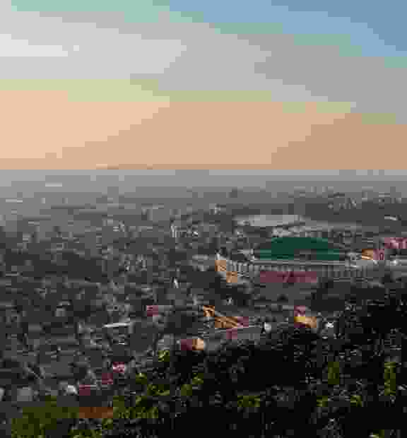 Aerial view from the town of Antananarivo, Madagascar capital city