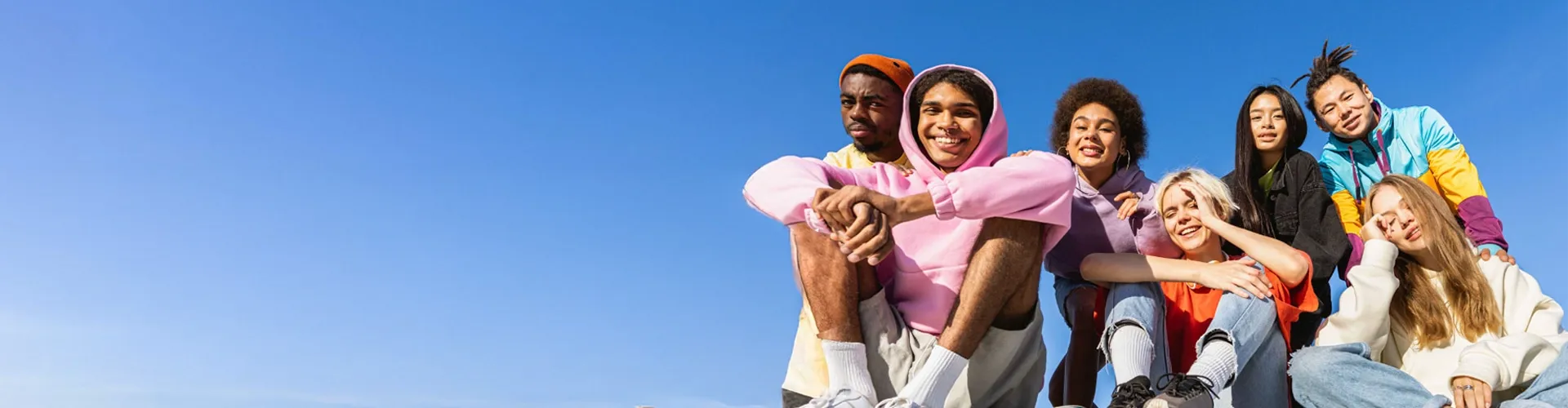 Group of smiling friends taking a picture
