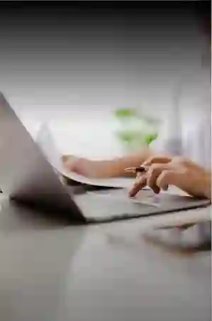 Person working on a laptop