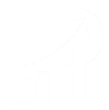 White graph going up icon