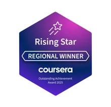 Logo for Rising Star Awards in 2025, whwere TP in Mexico was ranked.