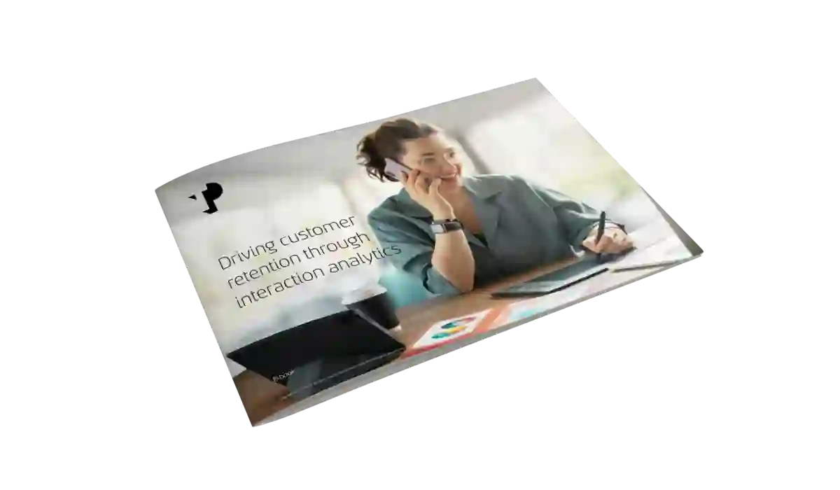 Young woman talking on the phone, representing a client success story on driving customer retention through advanced interaction analytics.