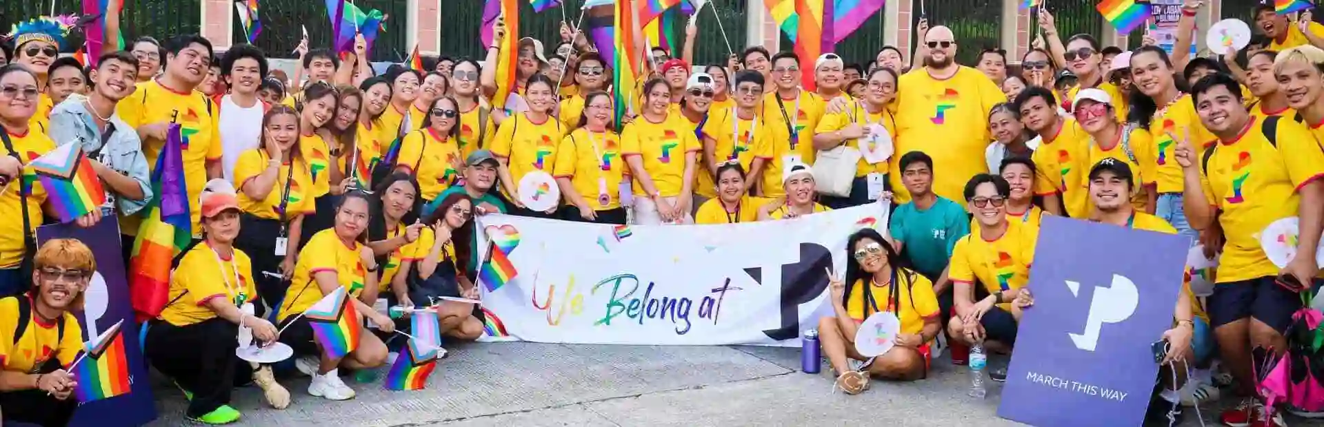 TP employees in the Philippines celebrating LGBTQ+ Pride with joy and solidarity.