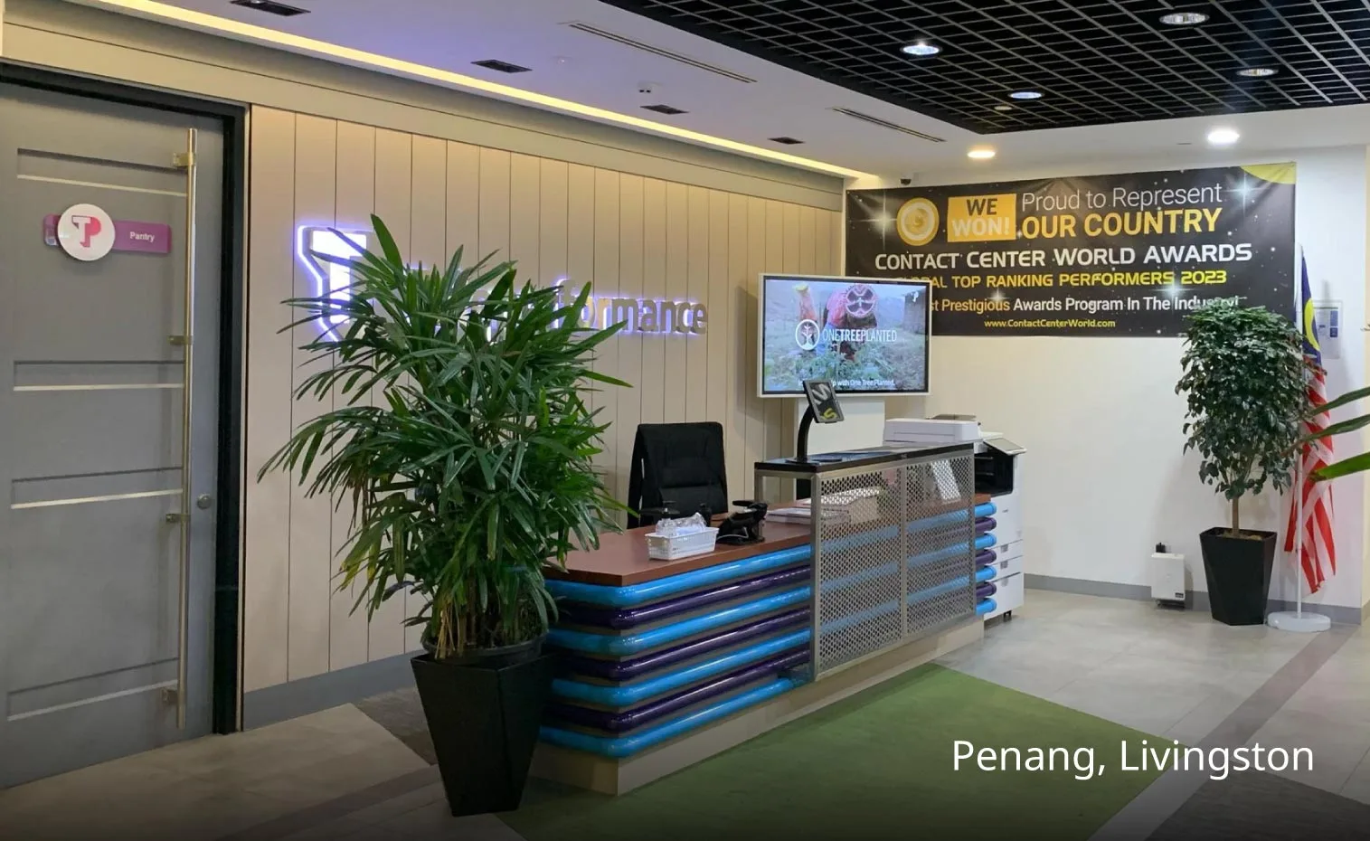 Reception desk at TP’s Penang, Livingston