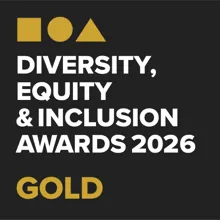Golden award badge at the Diversity, Equity & Inclusion Awards 
