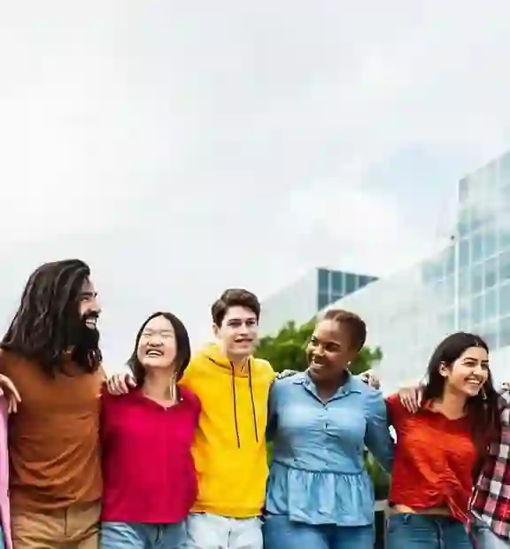 Diverse group of friends 