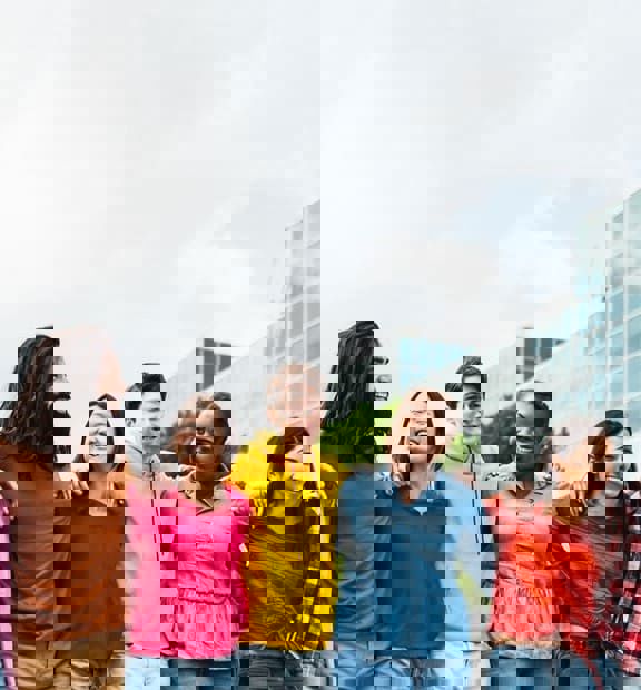 Diverse group of friends 