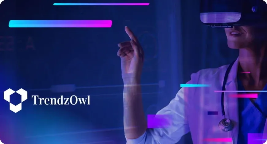 Healthcare professional performing an analysis through VR glasses