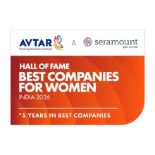 2026 Best Companies for Women in India award badge.