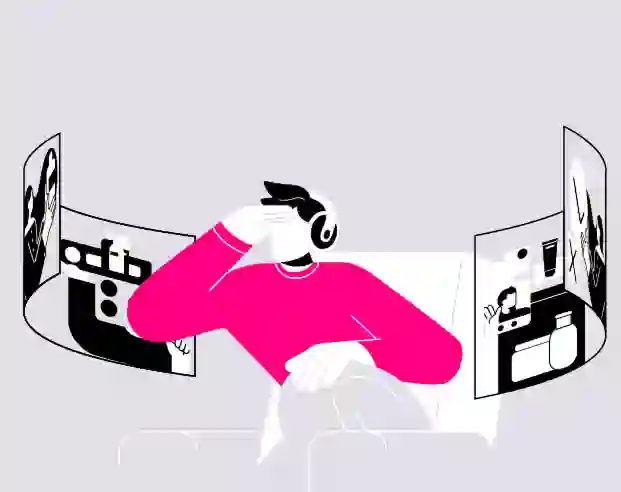 Animated characters playing video games