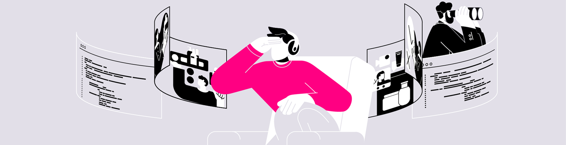 Animated characters playing video games