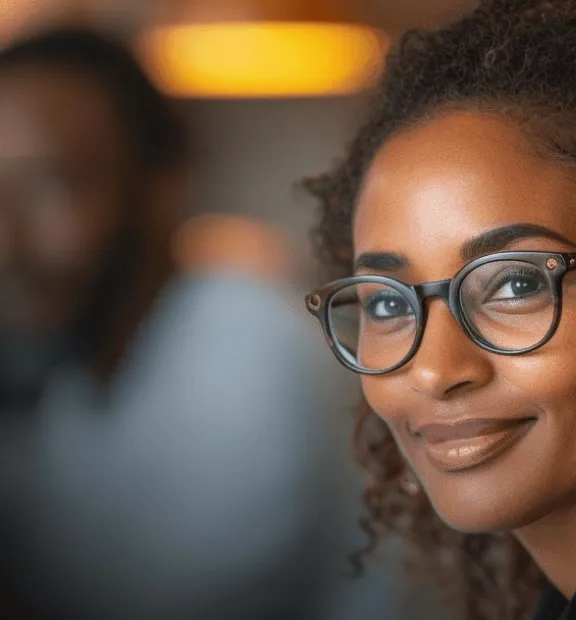 African business woman smiling at the camera