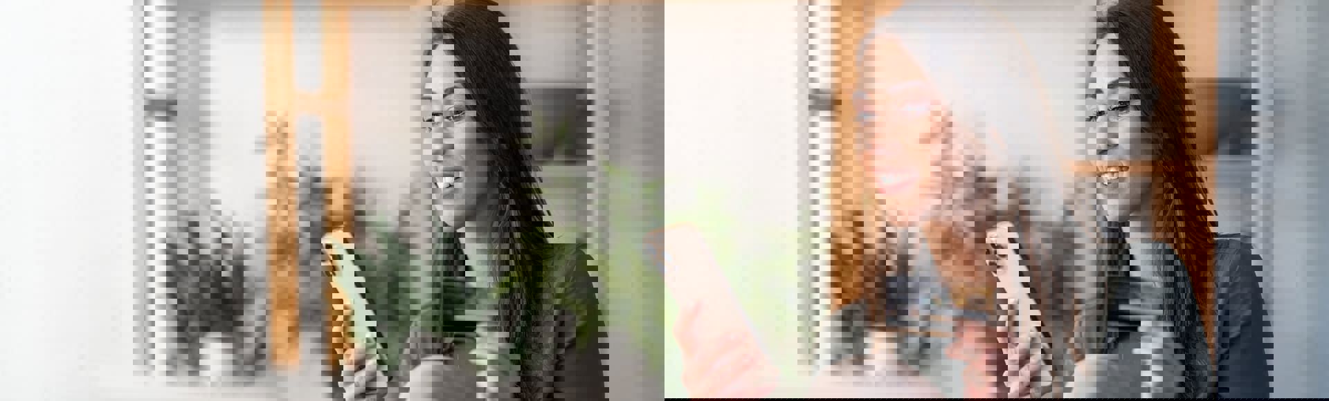 woman holding a credit card in one hand and a smartphone in the other, representing debt recovery solutions and AI-powered customer experience for businesses.