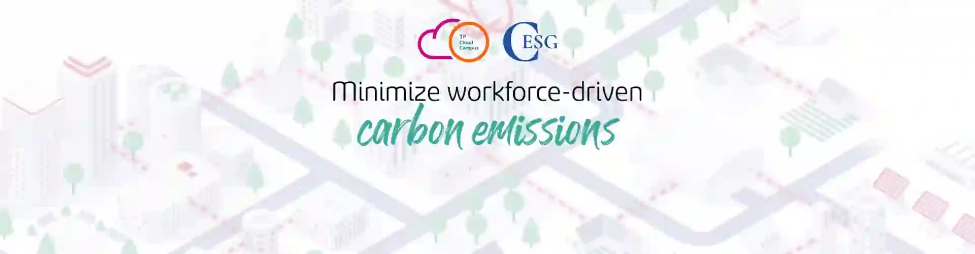 Carbon Simulator Banner showing an animated town