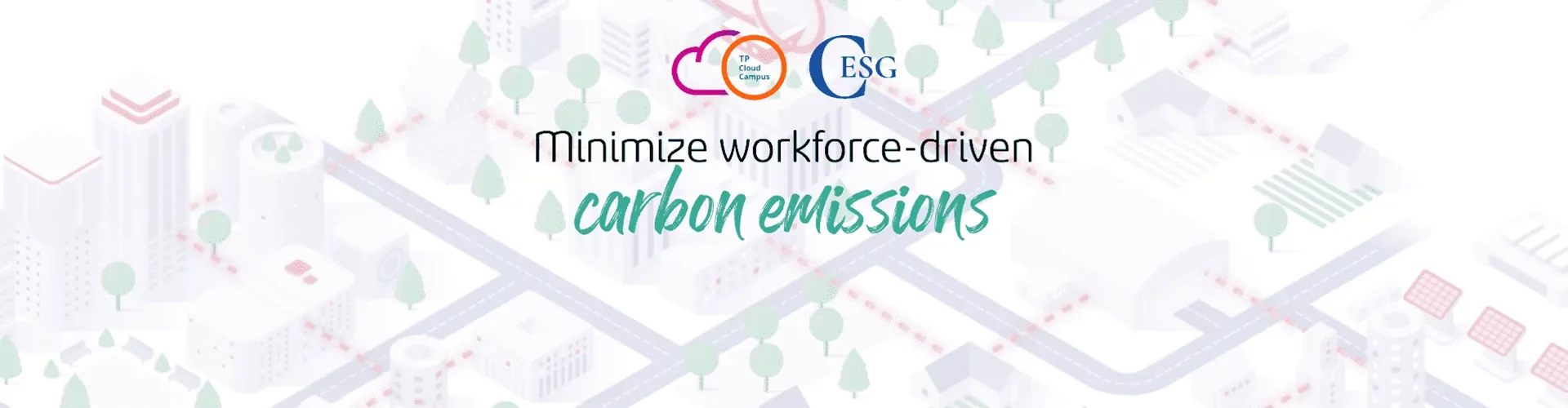 Carbon Simulator Banner showing an animated town