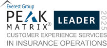 PEAK Matrix Award - CX Services in Insurance 2025 award badge. 