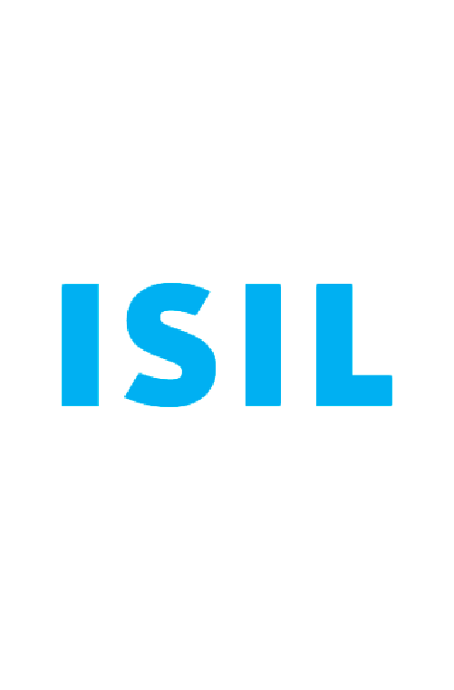 logotipo con tipografía azul ISIL sobre fondo blanco