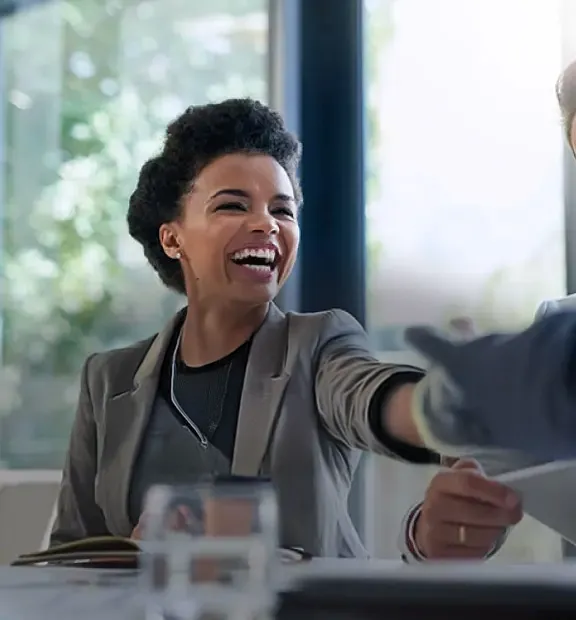 Business people shaking hands mobile version