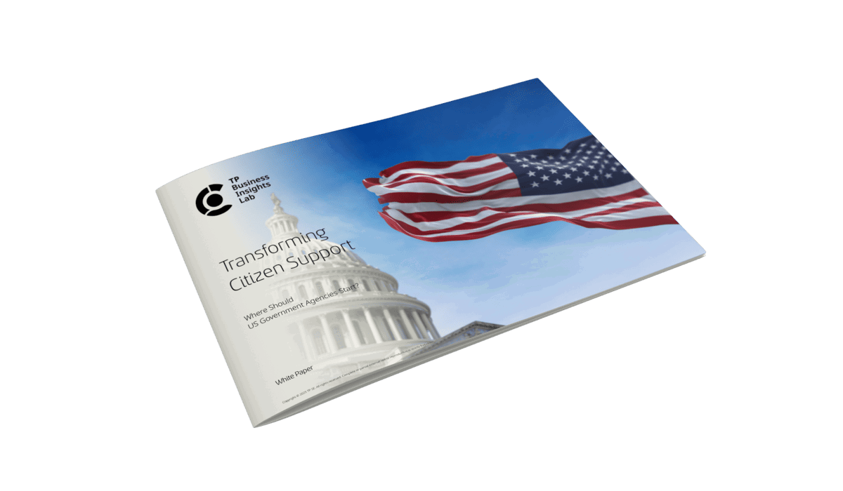 U.S. flag waving, representing B2B strategies for transforming citizen support in government services. U.S. flag waving, representing B2B strategies for transforming citizen support in government services.