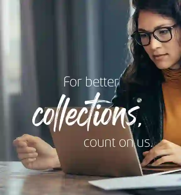 Serious woman working on computer