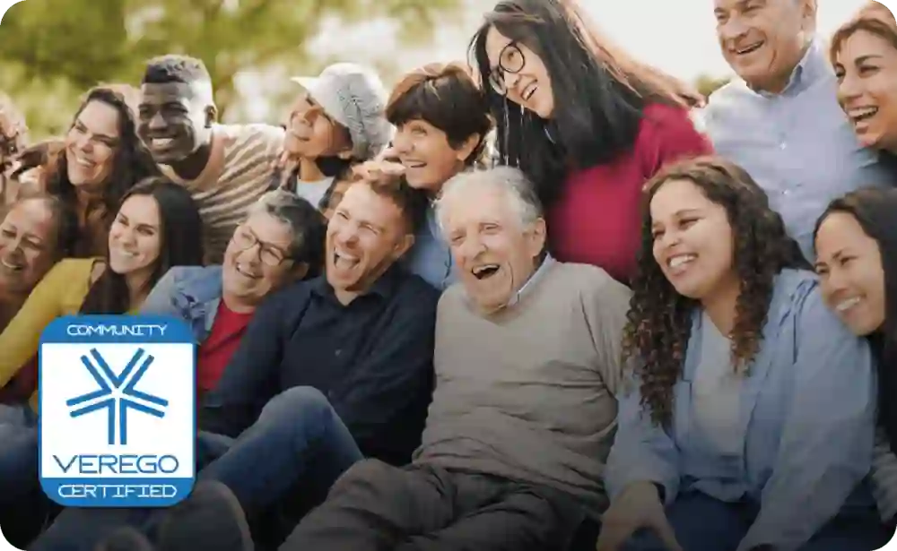 Group of diverse people having fun outdoors