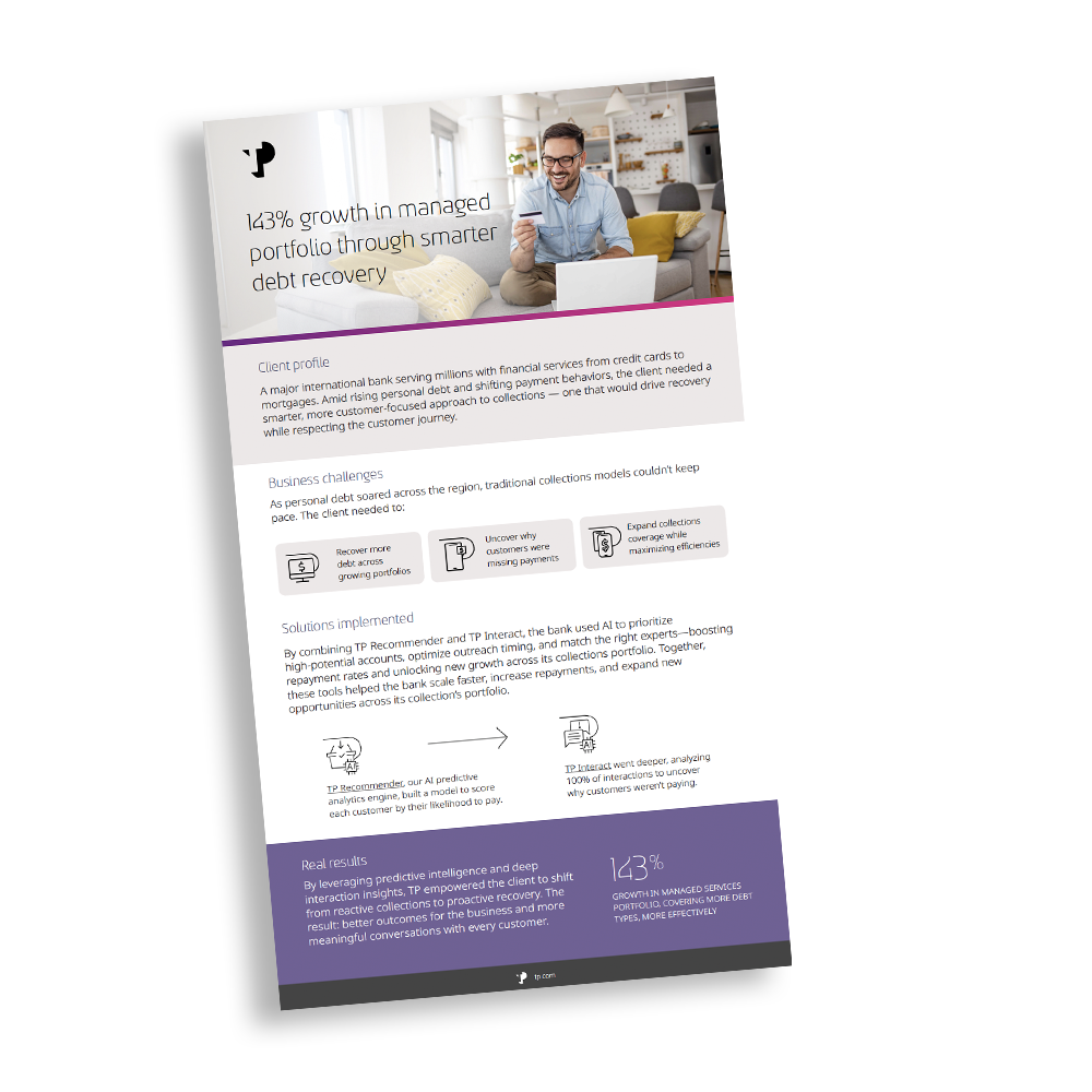 How a global bank grew its managed portfolio by 143% with AI-powered collections