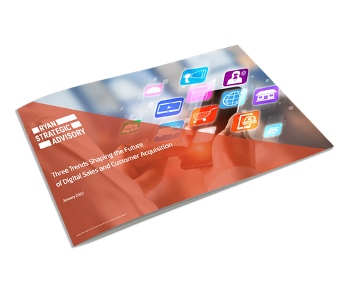 A white paper cover depicting a person holding a cellphone and 3D icons around