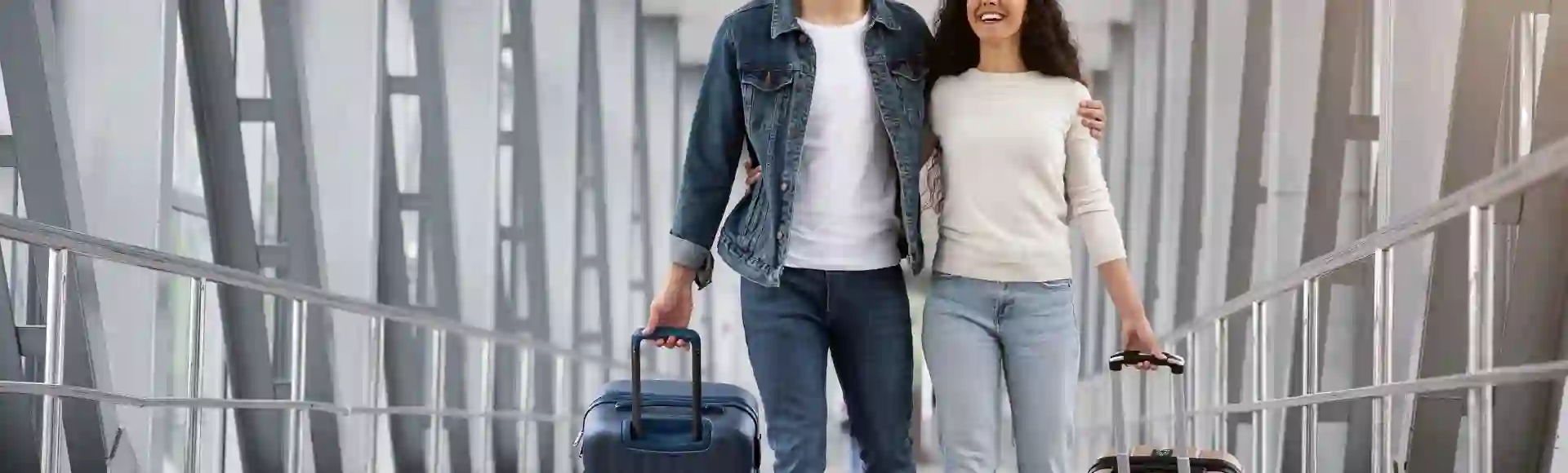 Young couple travelling together