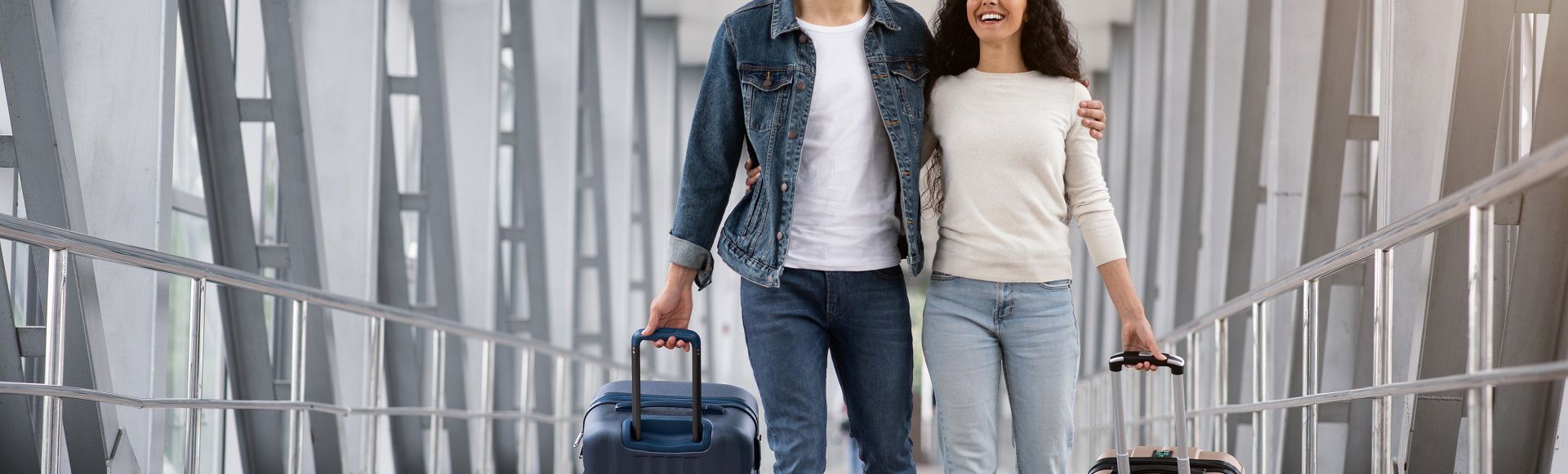 Young couple travelling together