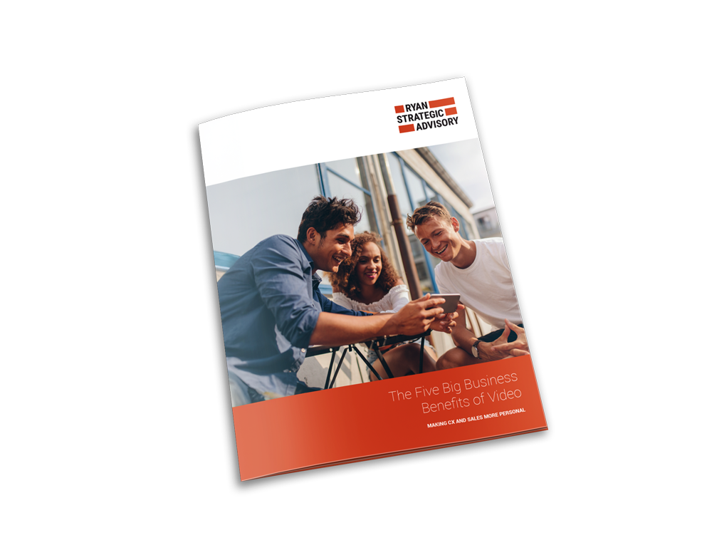 White paper cover picturing a group of smiling friends watching a video on a smartphone together