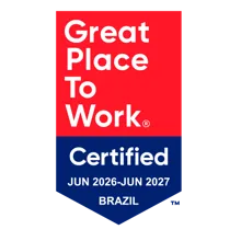 Great Place To Work® 2026-2027 certification badge for TP in Brazil.